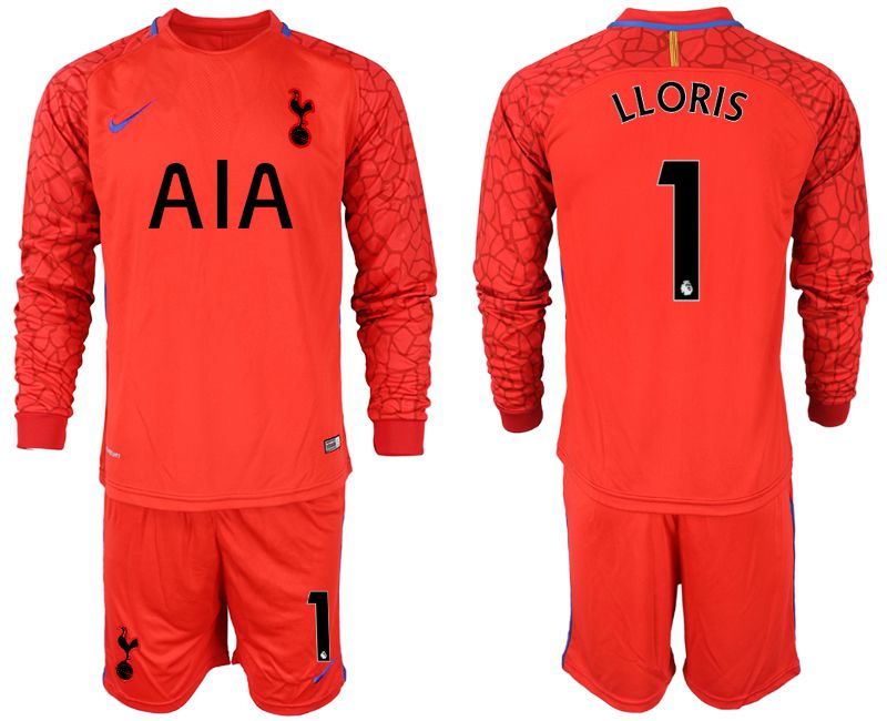 Men 2019-2020 club Tottenham Hotspur red goalkeeper long sleeve #1 Soccer Jerseys1
